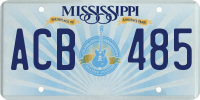 MS license plate ACB485