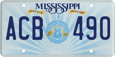 MS license plate ACB490