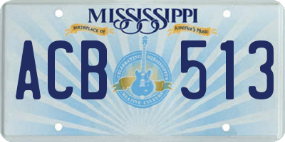 MS license plate ACB513