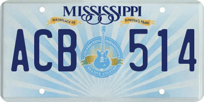 MS license plate ACB514