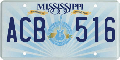 MS license plate ACB516