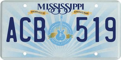 MS license plate ACB519
