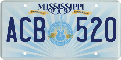 MS license plate ACB520