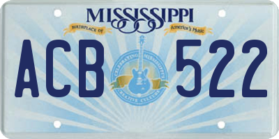 MS license plate ACB522