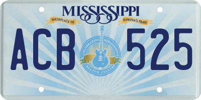 MS license plate ACB525