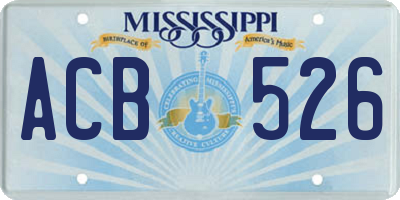 MS license plate ACB526