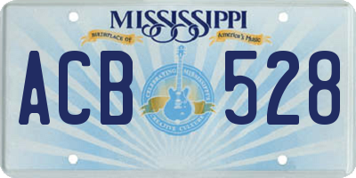 MS license plate ACB528