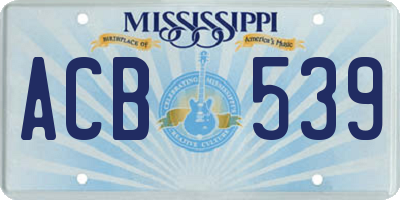 MS license plate ACB539