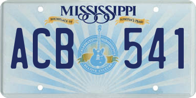 MS license plate ACB541