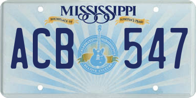 MS license plate ACB547
