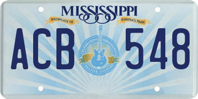 MS license plate ACB548