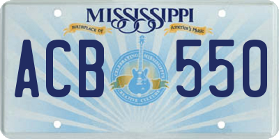 MS license plate ACB550