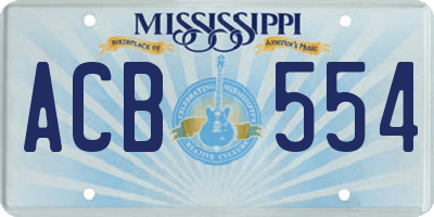 MS license plate ACB554