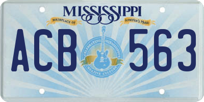 MS license plate ACB563