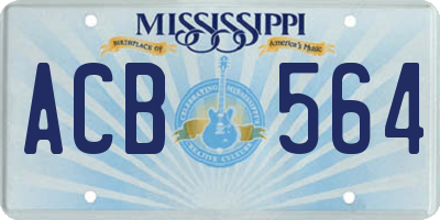 MS license plate ACB564
