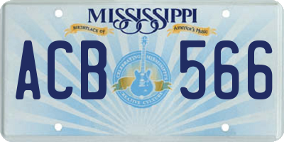 MS license plate ACB566