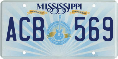 MS license plate ACB569