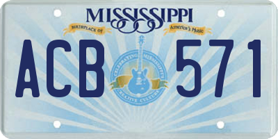 MS license plate ACB571