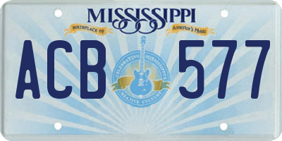 MS license plate ACB577