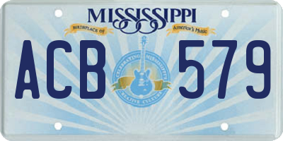 MS license plate ACB579
