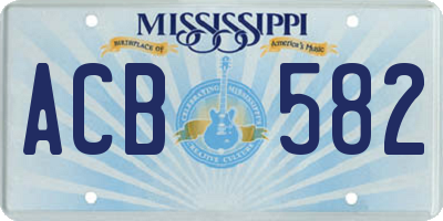 MS license plate ACB582