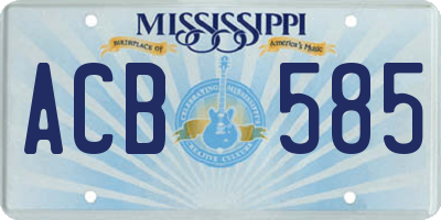 MS license plate ACB585