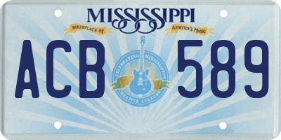 MS license plate ACB589