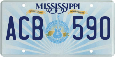 MS license plate ACB590