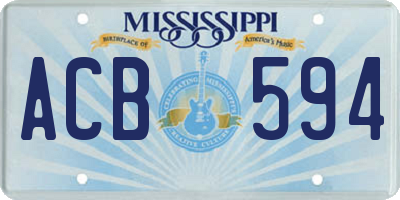 MS license plate ACB594