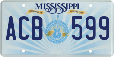 MS license plate ACB599