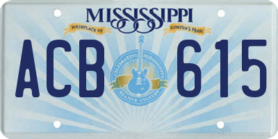 MS license plate ACB615