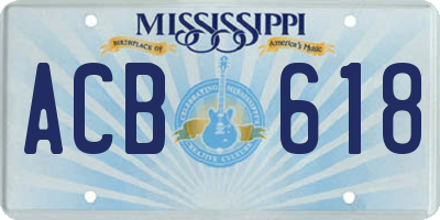 MS license plate ACB618