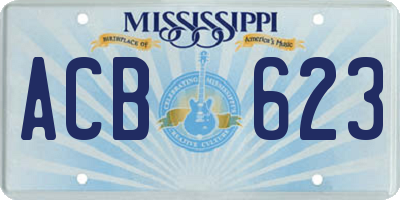 MS license plate ACB623