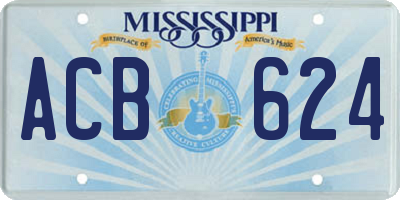 MS license plate ACB624