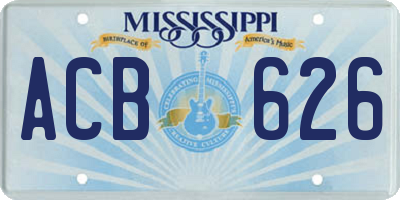 MS license plate ACB626