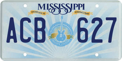 MS license plate ACB627