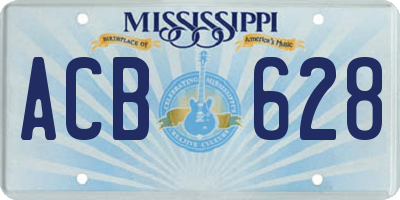 MS license plate ACB628