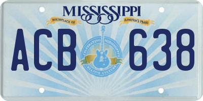 MS license plate ACB638