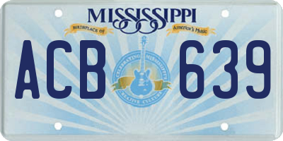 MS license plate ACB639