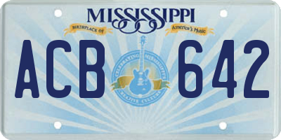 MS license plate ACB642