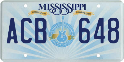 MS license plate ACB648