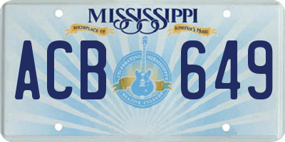 MS license plate ACB649