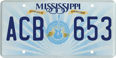 MS license plate ACB653