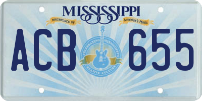 MS license plate ACB655