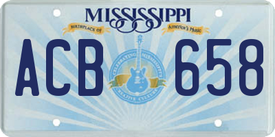 MS license plate ACB658