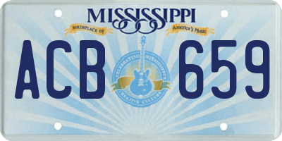 MS license plate ACB659
