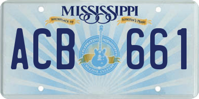MS license plate ACB661