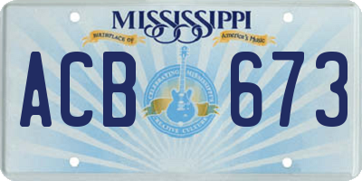 MS license plate ACB673