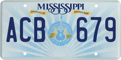 MS license plate ACB679