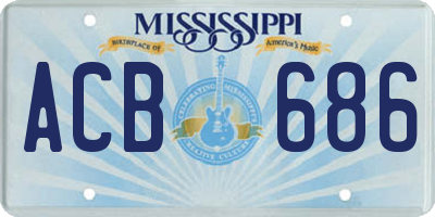 MS license plate ACB686